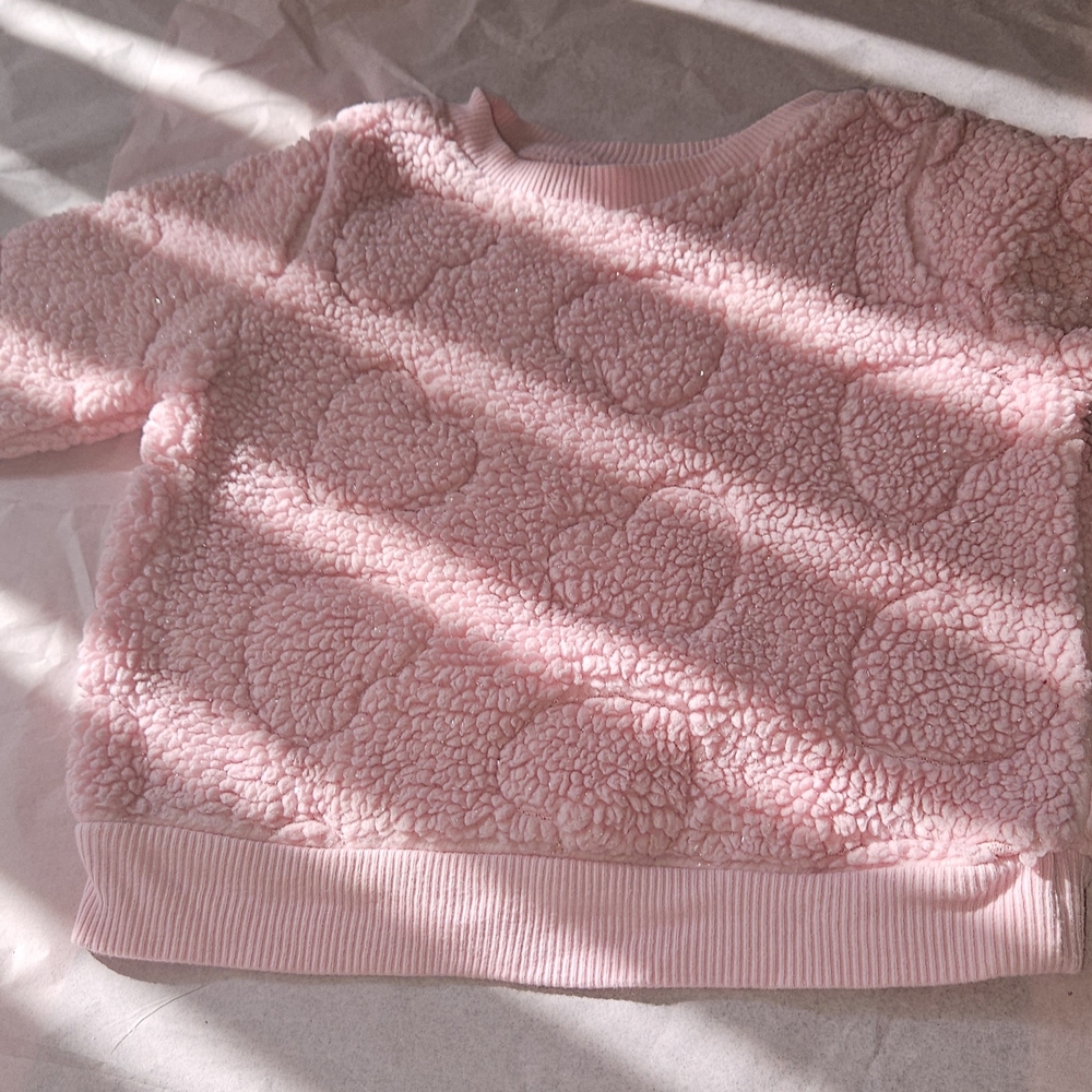 Cat & Jack Pink Heart Pattern Sweater